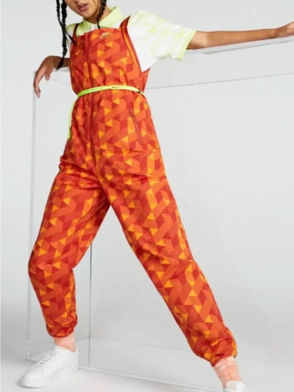 Nike x Serena Williams Design Crew Tennis Jumpsuit Cinnabar/Gold Geometric L - Picture 3 of 10